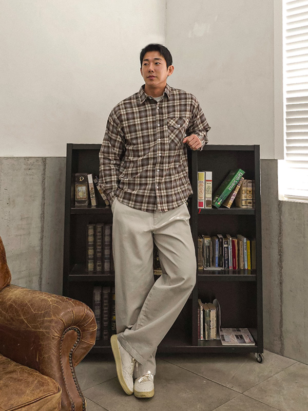 헤이우드 Semi-wide fit Back banding cotton pants