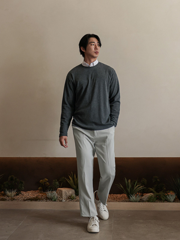 (L-5XL)<br>하브란 Waffle a long-sleeved t-shirt<BR><B><FONT COLOR="#ff4800">[Additional discount]</FONT></B>