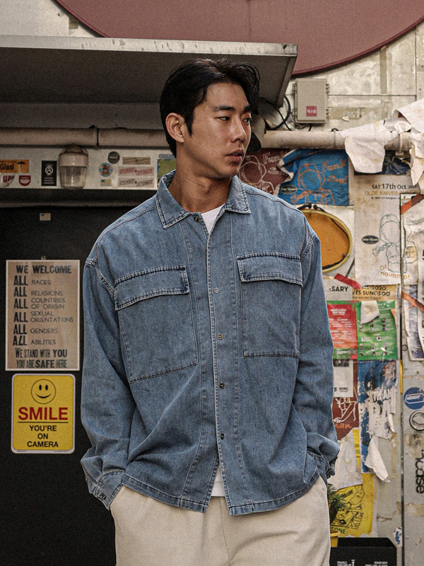 (M-3XL)<BR>히드리코 denim shirt 11938