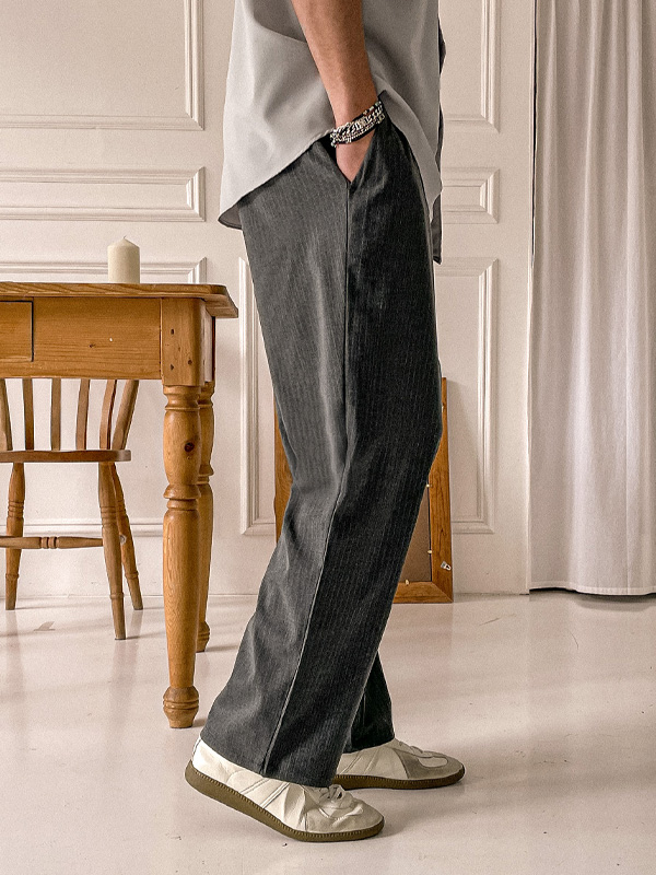 (L-5XL)<BR>미도릭 standard fit Banding Slacks 67