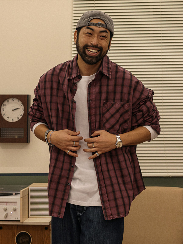 알미로스 pigment checkered shirt