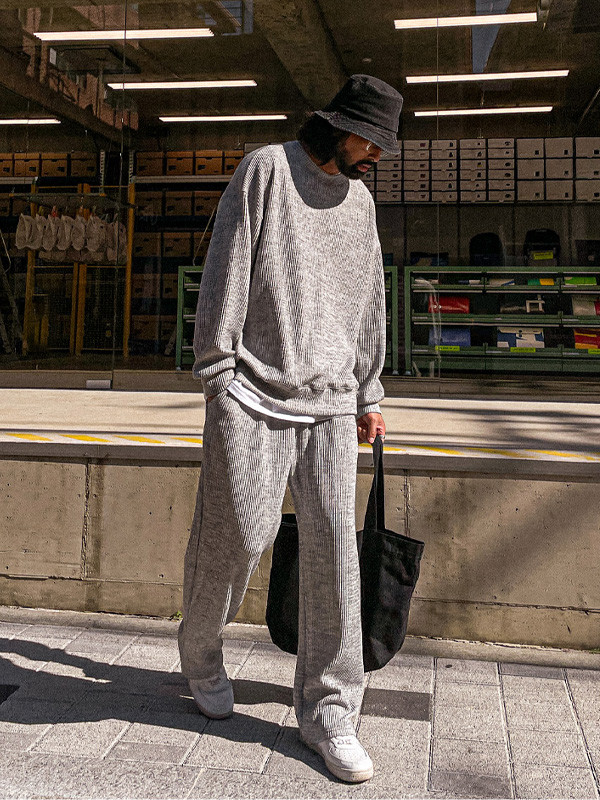 (XL-6XL)<br>단다리 Semi-wide fit ribbed bandding pants P003<BR><B><FONT COLOR="#ff4800">[Additional discount]</FONT></B>