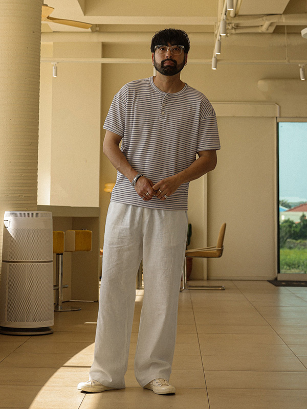 (L-5XL)<br>파라바드 Semi-wide fit linen banding pants D585