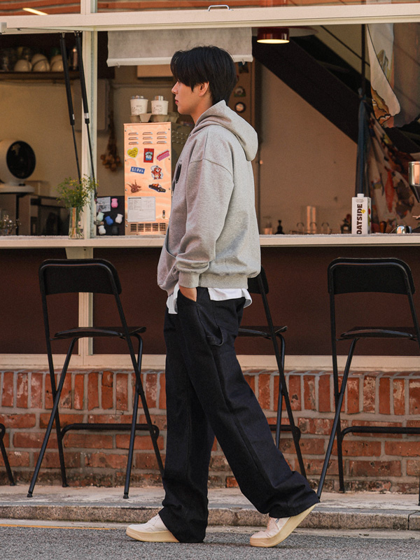 (XL-6XL)<BR>클락스턴 Semi-wide fit Non-faded denim banding pants 1087