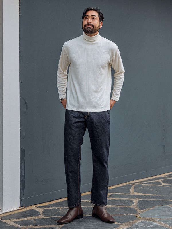 (L-4XL)<br>로스라고 ribbed 목폴라니트