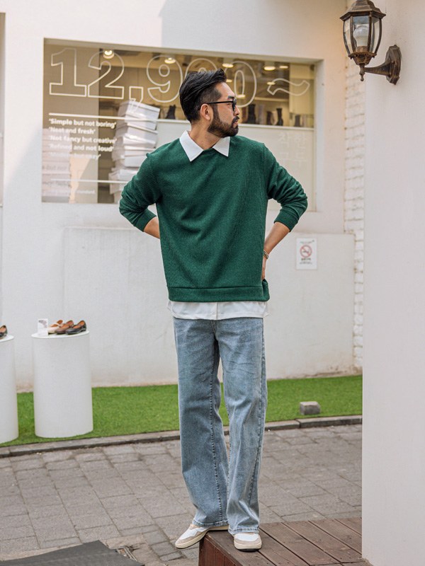 (L-5XL)<br>네버디 니트맨투맨