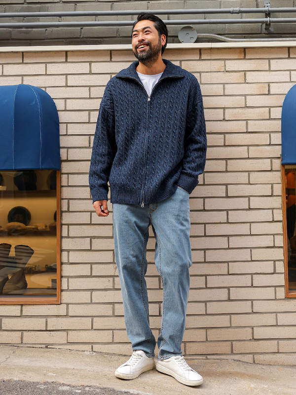 (XL-4XL)<BR>코르윈 풀집업 knit cardigan