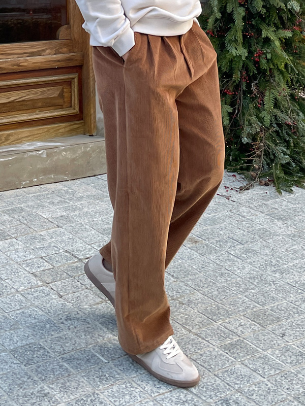 (M-6XL)<BR>휴겟 Magic banding Semi-wide fit Slacks S86