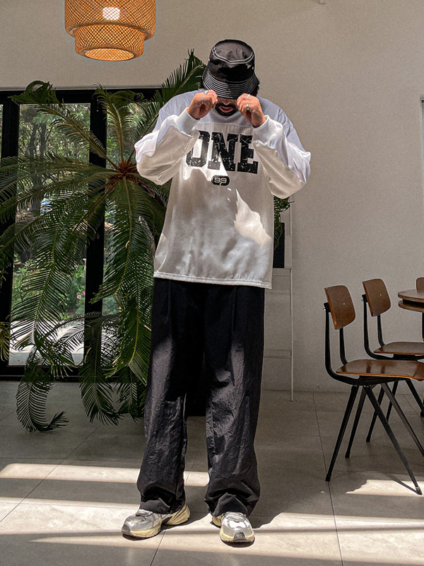 (L-5XL)<BR>더록 Semi-wide fit Banded Cargo Pants