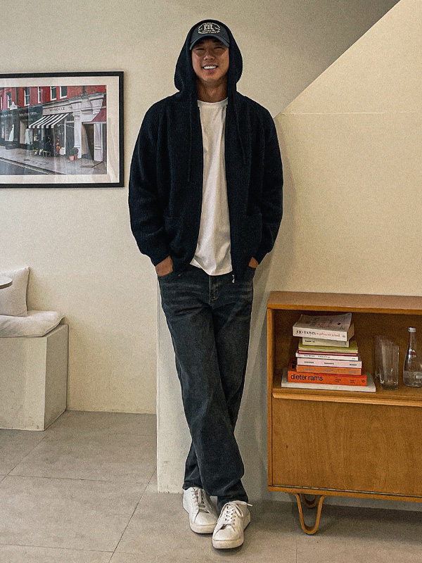 (XL-6XL)<br>바카리 Knitwear hooded zip-up S001