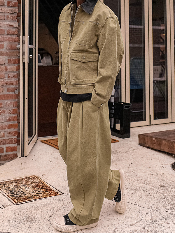 (L-5XL)<BR>나르사라 Work jacket+말루드 wide fit Balloon banding pants
