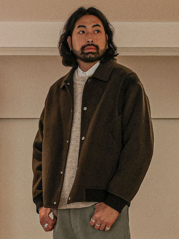 (L-6XL)<br>카라허트 Handmade 배색Wool점퍼(Wool71%) 9080