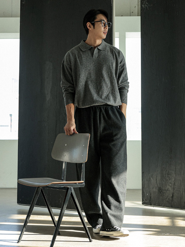 (XL-4XL)<br>트리든 open collar knitwear