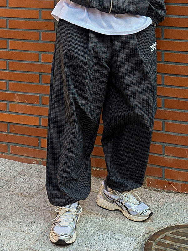 (XL-6XL)<BR>야모니 Semi-wide fit 체크밴딩팬츠