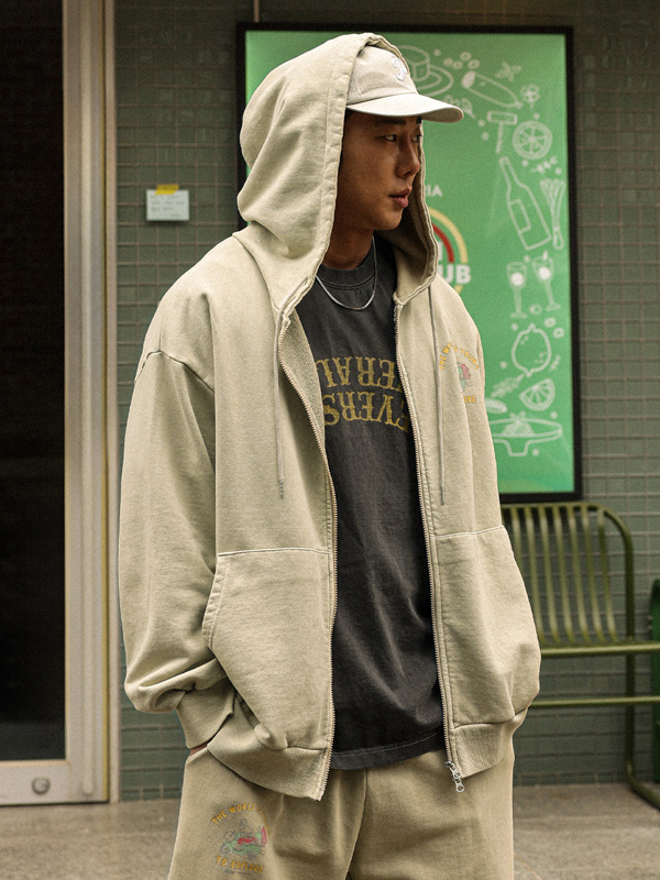 (XL-4XL)<BR>쇼키츠 pigment Hoodies zip up