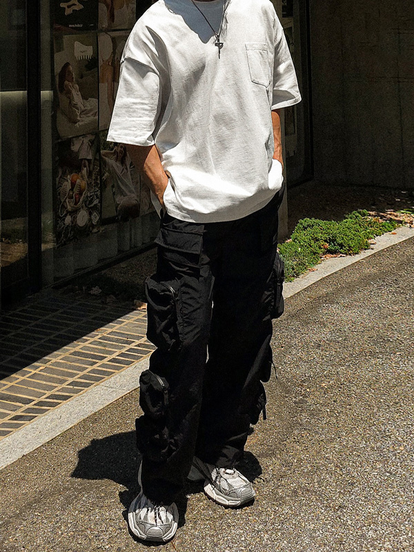 (M-3XL)<br>자빈카 Semi-wide fit nylon cargo-banding pants