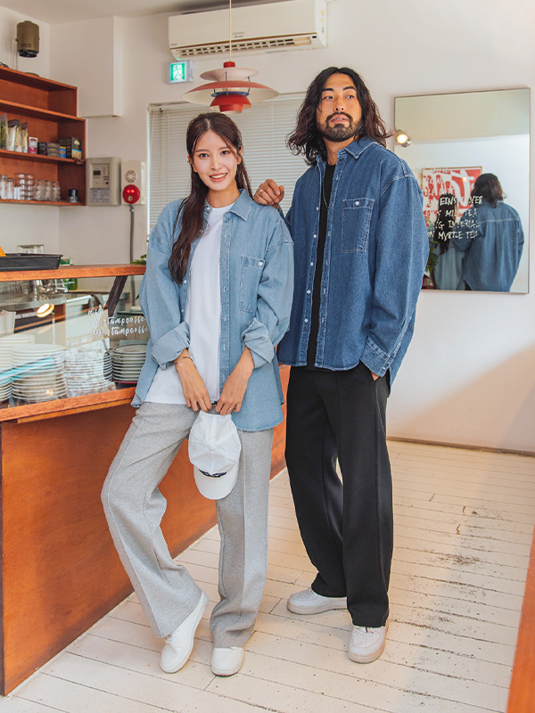 (L-6XL)<br>로크너 denim shirt
