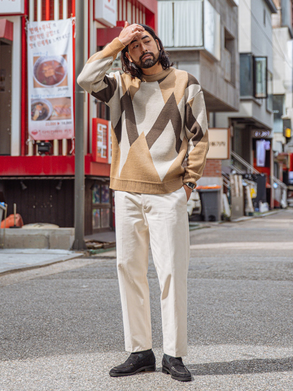 (L~5XL)<br>데이드 Round knitwear