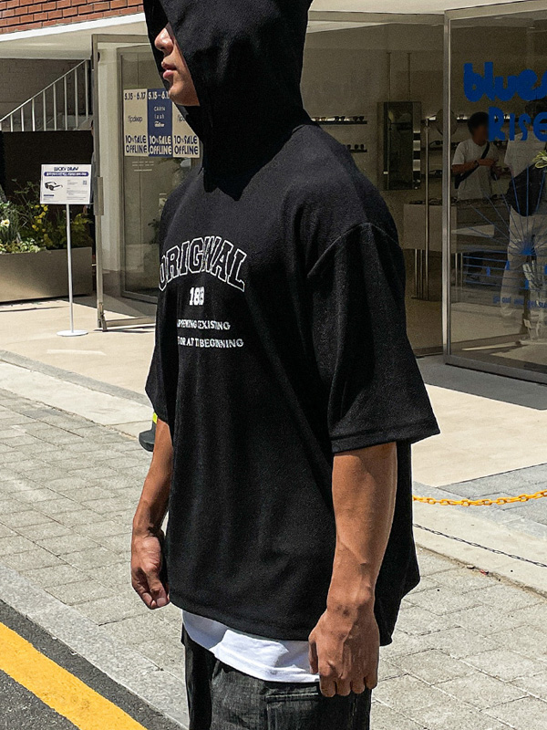 (XL-4XL)<br>엘로디 hooded short-sleeved shirt