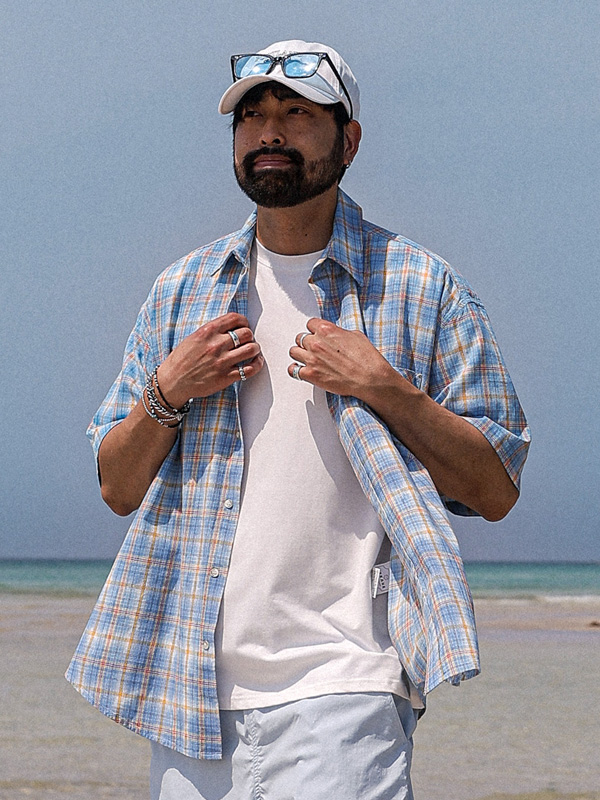 (XL-6XL)<br>우타이타 checkered short-sleeved shirt 25218