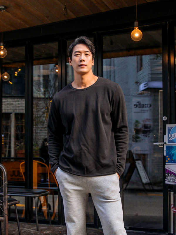 (M-5XL)<br>덥다 더워! 라운드티<br><font color="#098a09"><B>기장선택 (Basic,Long+8cm)</B></font>