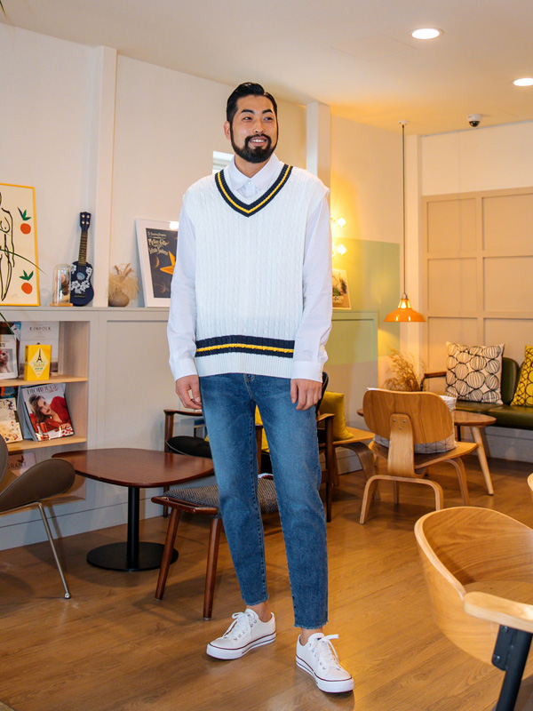 (L-4XL)<BR>바이클 color combination Vest