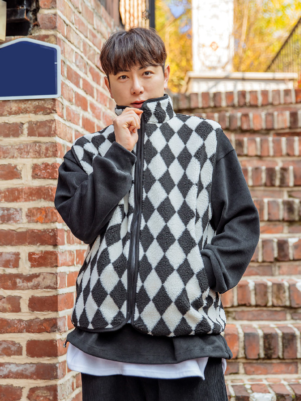 (M~5XL)<BR>자이언츠 체커보드 Vest
