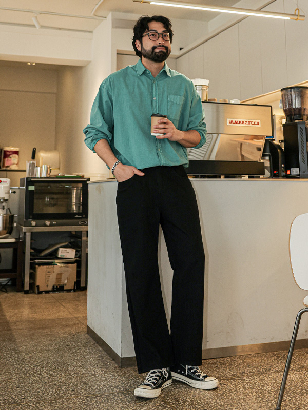 (L-5XL)<BR>킴브로 standard fit Back banding cotton pants <BR><B><font color=