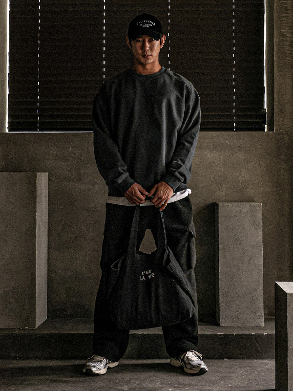 (XL-6XL)<br>란트파 Fleece Semi-wide fit cargo-banding pants