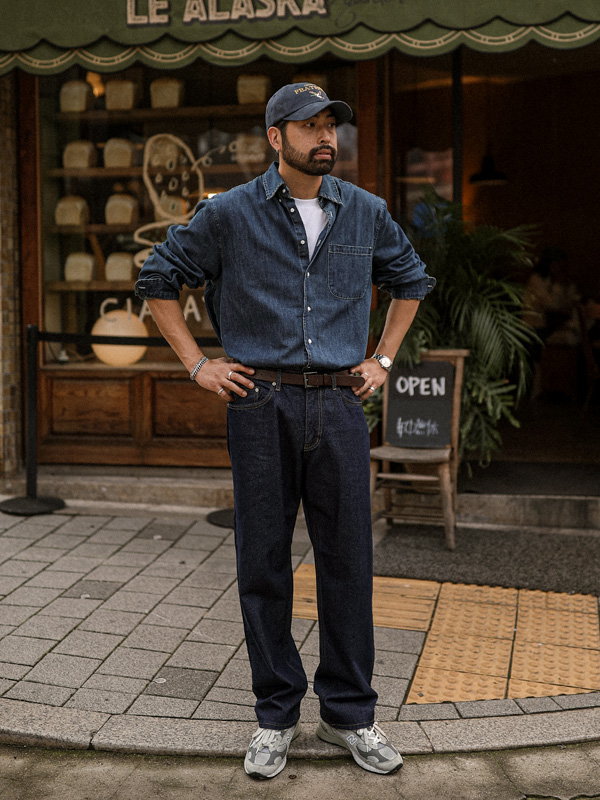 티가키 denim shirt