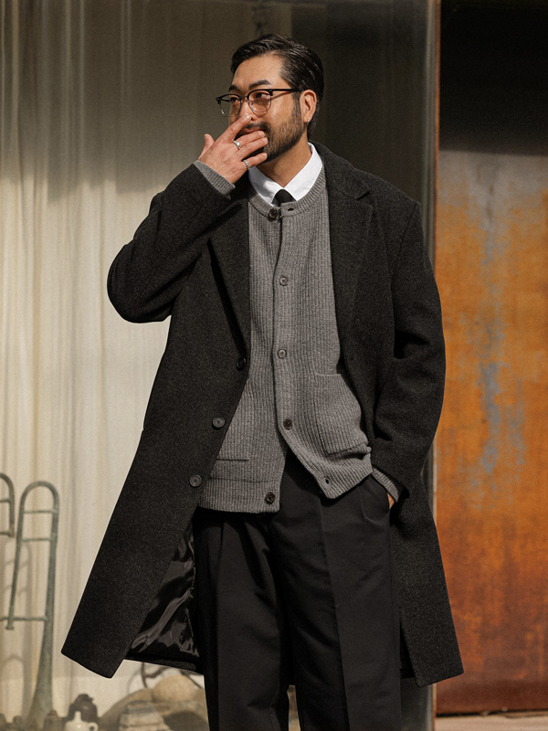 (L-4XL)<BR>에스피냐 Wool Long coat