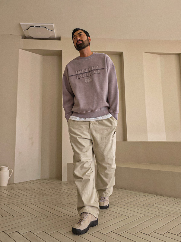 콘코론 Semi-wide fit cargo-banding pants