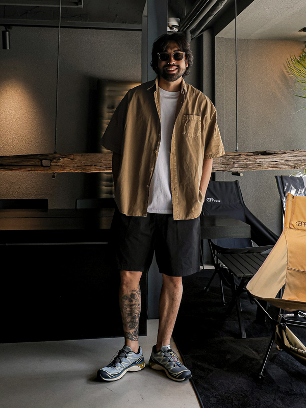 (L-5XL)<BR>노커드 pigment short-sleeved shirt