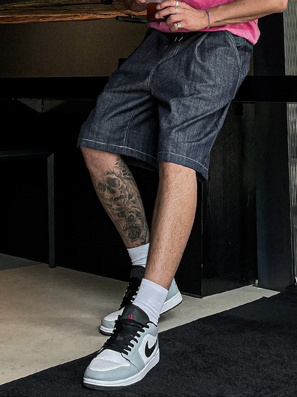 (L-5XL)<BR>치칼리 Bermuda Non-wash jeans banding pants