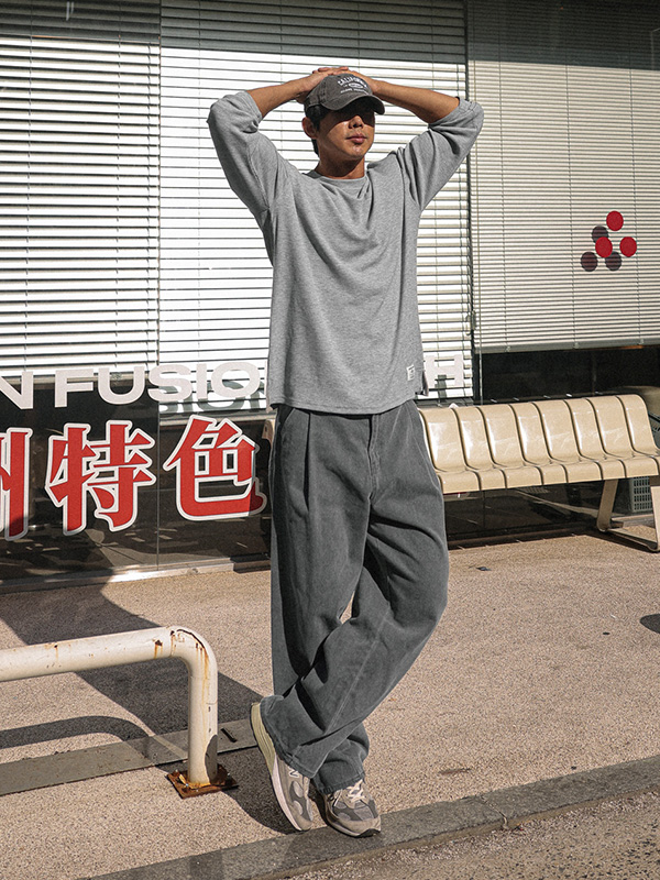 (L-5XL)<BR>하비턴 wide fit banding pants Z1443