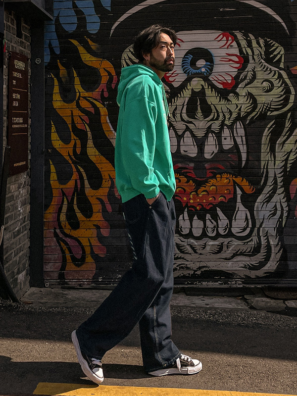 (S-5XL)<BR>아트요 Semi-wide fit non-wash denim pants 9325