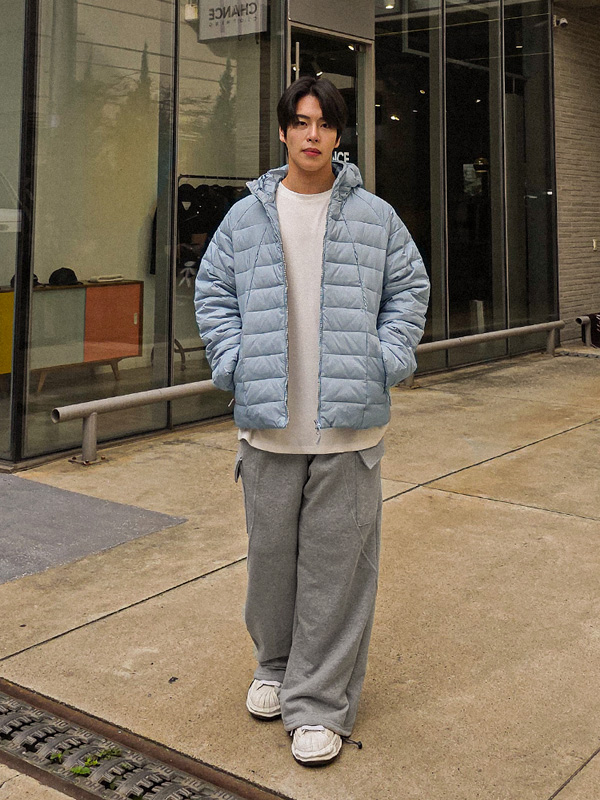 (L-4XL)<BR>포르핑 Goose down 후드경랑패딩