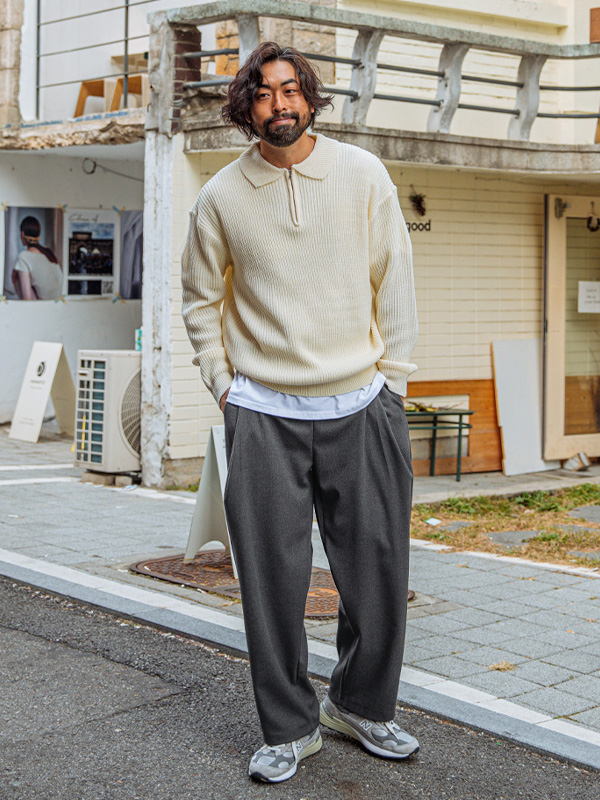 (XL-6XL)<br>이스턴 half zip-up 카라니트