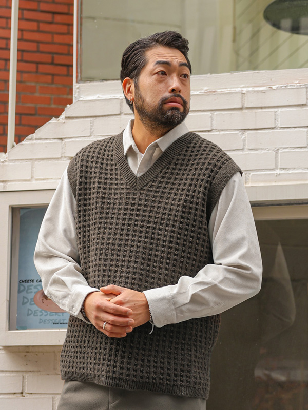 (L~5XL)<BR>벌집스 Knit Vest