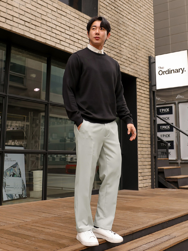 (L-5XL)<br>스위니 Shirt Layered Knit<BR><B><FONT COLOR="#ff4800">[Additional discount]</FONT></B>