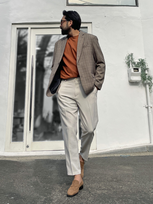 (M-3XL)<BR>크로프미 Wool 체크자켓