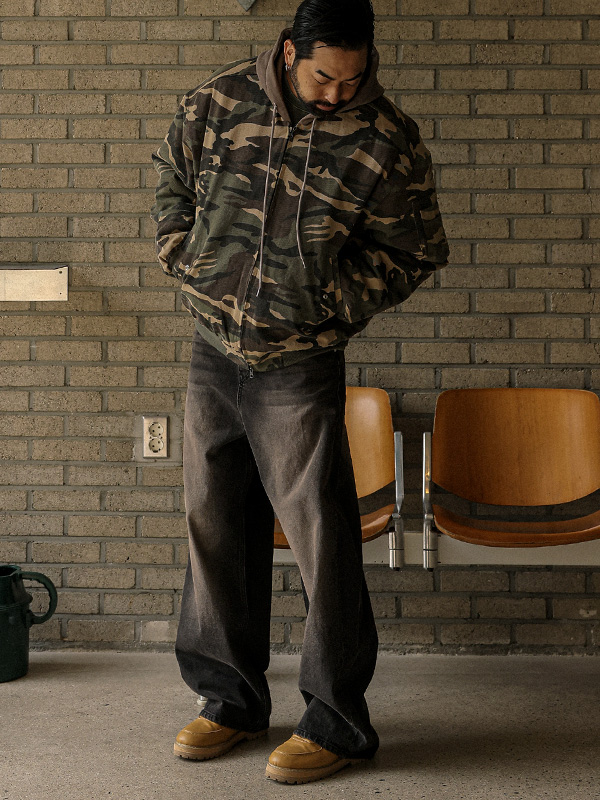 코렐라인 wide fit 커브드데님팬츠