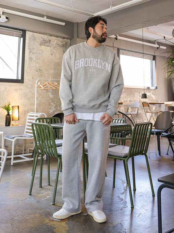 <font color="#cc4533">★오까네데이★</font><br>(L-6XL)<br>오피난 Brooklyn embroidered sweatshirt <br><font color="#098a09"><B>Select length (Basic,Long+6cm)</B></font>