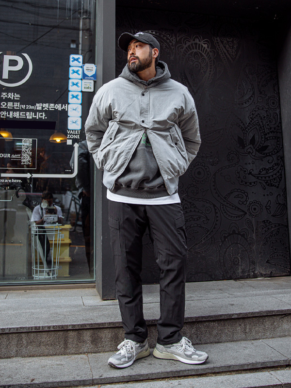 (L-6XL)<BR>포리두아 Sidebanding 카고패딩팬츠