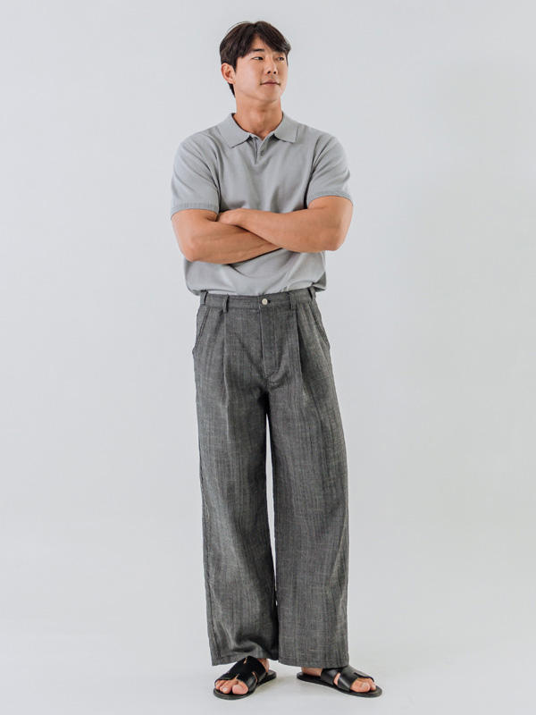 (L~5XL)<br>쿠카디 short-sleeved collar knitwear