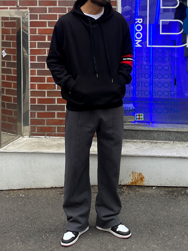 (L-5XL)<BR>탄키 Semi-wide fit 절개트레이닝 기모팬츠