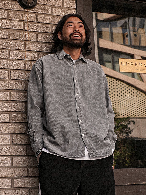 (L-5XL)<BR>노타디토 pigment 골덴셔츠