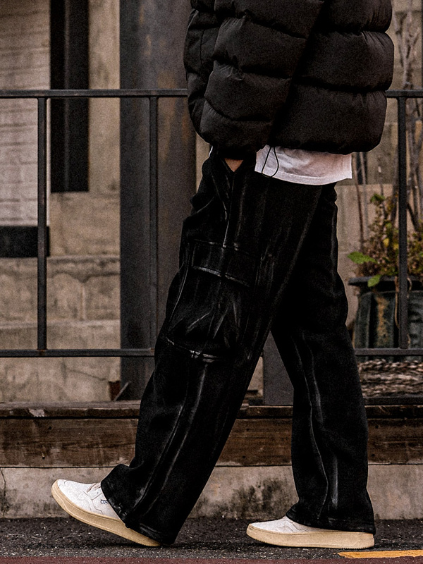 (L-5XL)<br>니크퍼 Semi-wide fit cargo-banding 기모팬츠 6831