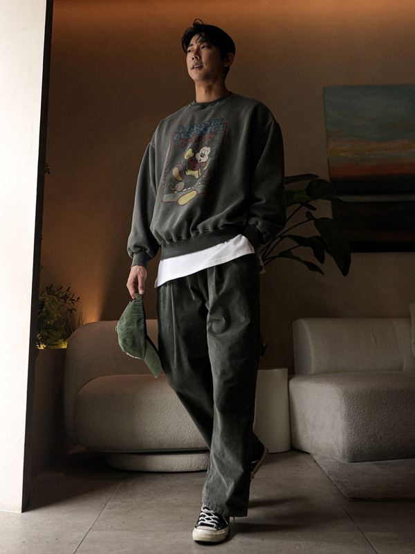 (M-5XL)<BR>언더우드 Semi-wide fit 기모밴딩팬츠 259