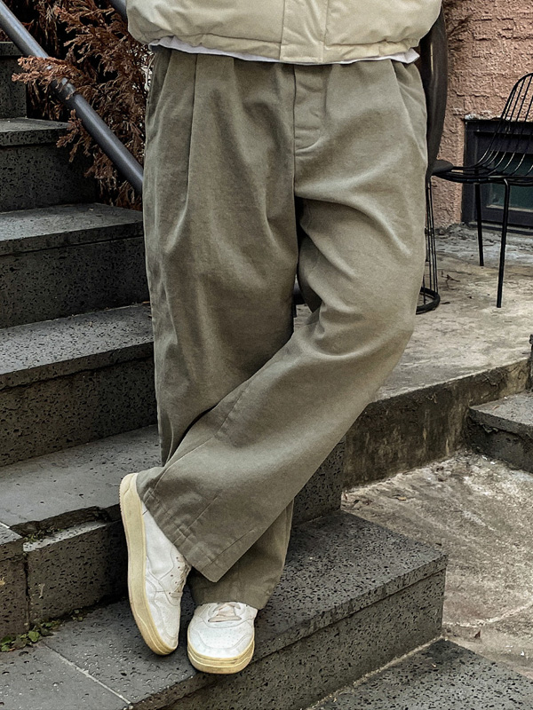 (XL-4XL)<BR>논그라 Semi-wide fit Balloon banding 기모팬츠